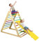 Maxmass 2 in 1 Kids Climbing Ladder, Wooden Children Climber with Removable Ramp, Indoor Folding Toddler Gym Activity Center for Climbing, Sliding (Colorful)