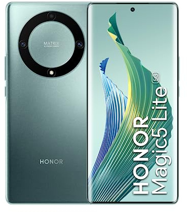 HONOR Magic5 Lite Smartphone 5G, 6GB+128GB, Display OLED 6,67” a 120Hz, Fotocamera da 64MP Dual SIM, Android , Green (Reacondicionado)