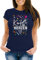 MoonWorks® Damen T-Shirt Fasching Karneval Konfetti im Herzen Kostüm-Ersatz Verkleidung Funshirt Frauen Navy 3XL