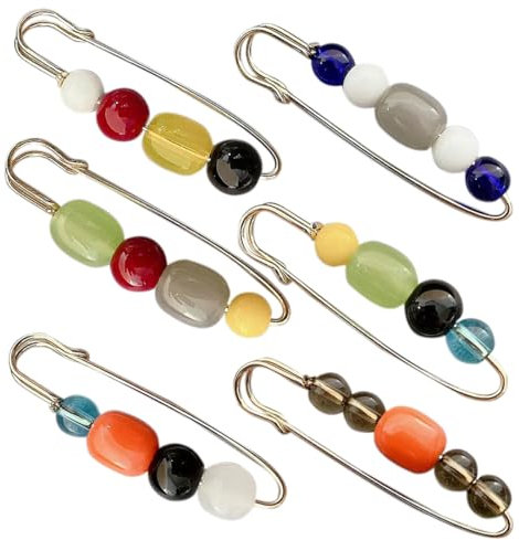 LYITZW 6 Pièces Broches Vintage, Pinces à Cardigan Châle, Clips Écharpe Retro, Épingle à Châle de Pull, Épingles à Nourrice, Broche de Rétro pour Femme