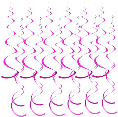 36 Stück Luftschlangen Geburtstag Rosenrot Deckenhänger Spiral Hängende Wirbel Partydekorationen Rückenwirbel Spiral Folien Ornamente Dekoration für Hochzeiten Jahrestage Abschlussfeiern