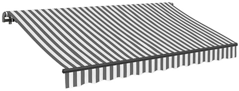 Gelenkmarkise 300x250cm elektrisch grau-gestreift 303150425-HE