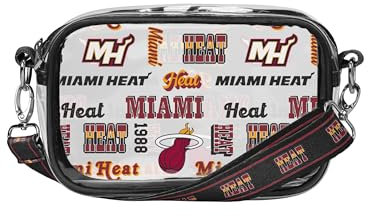 FOCO Unisex NBA Team Logo Stripe Clear Crossbody Bag Umhängetasche, Retro-Druck