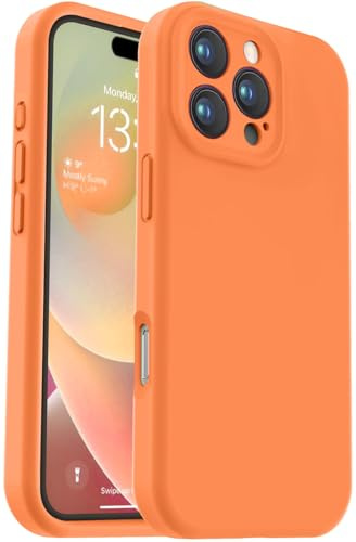 Vooii Compatible with iPhone 16 Pro Max Case, Liquid Silicone Upgrade [Camera Protection] [Fit for Battery Charger Cases] Shockproof Phone Case for iPhone 16 Pro Max 6.9 inch - Bright Orange