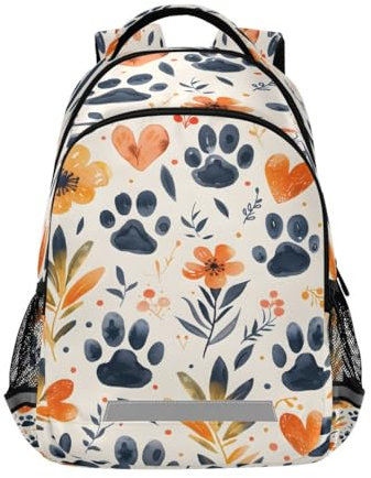 Mnsruu Rucksack für Mädchen, Jungen, Schultasche, Laptop, Studententasche, Reise-Tagesrucksack, Motiv: kleine Hunde, mehrfarbig, M