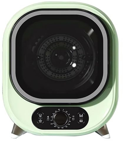 TRTDYFKH Portable Condenser Tumble Dryer 0-200 Minutes Hot Cold Air 3D Drying 5kg Vented Tumble Dryer 35dB Silent Perfect For Counter Top Or Wall Mounted Use(Green)