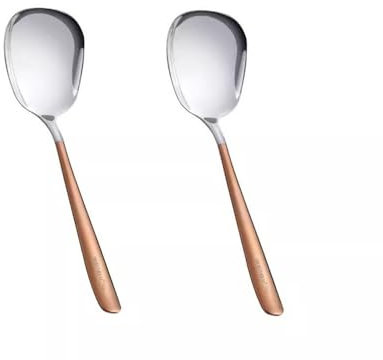 SLEDEZ Cucchiai da Portata Cucchiaio Multiuso in Acciaio Inossidabile Cucchiaio da Buffet con Manico Lungo Cucchiaio porzionatore Creativo(Pink)