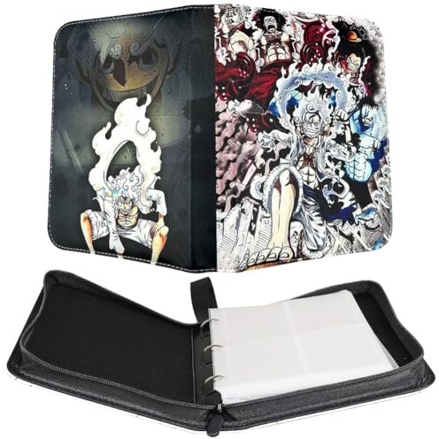 ONEEPIECE Sammelkarten Album Karten Sammelalbum 50 Seiten 400 Taschen Tragbar Wasserdicht PU Karten Halter Groß Cartoon Anime Sammelheft Karten Heft Ordner