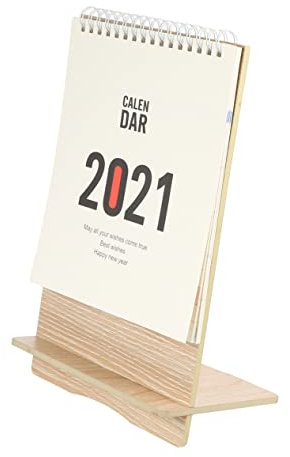 DIYEAH Holz Tischkalender Aufstellkalender Tagesplaner mit Spiralbindung für Schreibtisch Multifunktionaler Organizer als Handyhalterung für Familie Freunde und Geschenke
