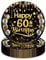 EVYIENEN 50Pcs Black and Gold 60th Birthday Paper Plates,7inch Happy Birthday Disposable Paper Plates Party Decorations for Man Women 60th Party Supplies