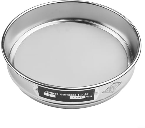 Lecreatekit Chrome Mesh Sieve,20cm Chrome Mesh Sieve Sample Inspection Test Sieve Industrial Grade Chrome Mesh Sieve Chinese Medicine Sieve(50 Mesh)
