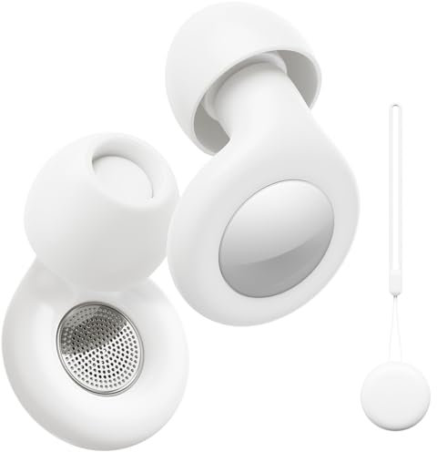 Ultra - Comfy Loop Ohrstöpsel | Wiederverwendbares Silikon, 4 Größen (XS - L) Weiß - Schlafen, Schnarchen, Arbeiten & Lernen