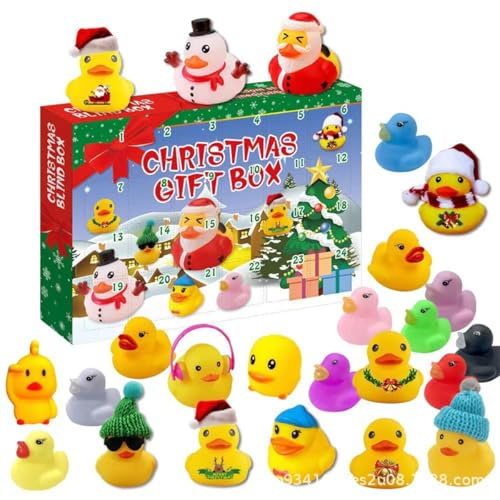 2025,Adventskalender Kinder Enten,25 Weihnachten Quietscheenten Enten für 1 2 3 4 5 6 7 8 9 10 12 JahreJungen Mädchen Adventskalender Weihnachtsgeschenke