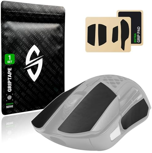 SensoryBoost Maus Grip Tape – kompatibel mit Steelseries Aerox 5 | Starker Halt, schweißabsorbierend, strukturlos, weiche Haptik, 0,5 mm dünn (Zuschnitt-Pad inklusive)
