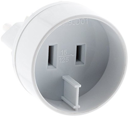 Zenitech - Europäischer Stecker auf USA Buchse Adapter - Weiß - Kompakt und Leicht für Reisen - Integrierter Kinderschutz - Ideal für Internationale Elektrogeräte