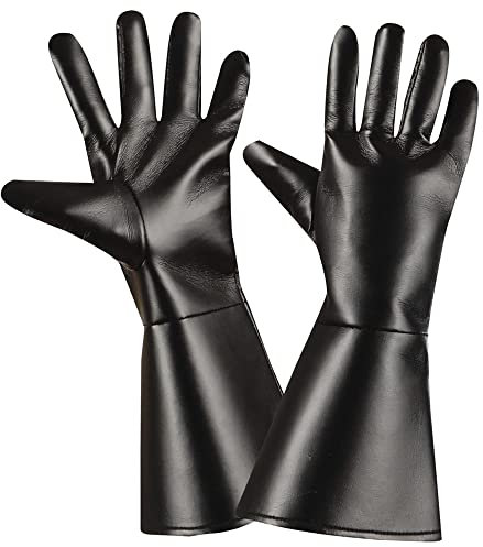 W WIDMANN MILANO Party Fashion 8535A - Handschuhe aus Kunstleder, schwarz, Mottoparty, Karneval