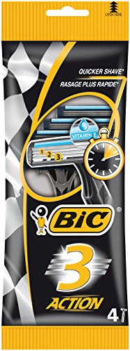 BIC Herren-Rasierer 3 Action, 1er Pack (1 x 4 Stück)