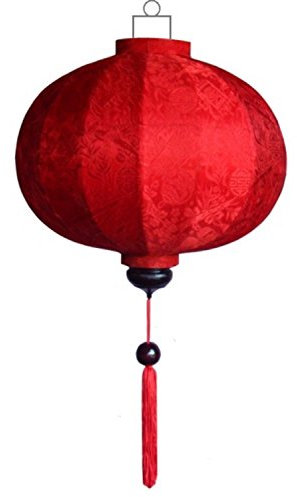 Lampionsenzo Chinesische Seide Deckenlampe Rund Rot by
