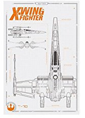 Star Wars Episode VII X Wing Pläne Maxi Poster 61 x 91,5 cm, unbeschichtet, 61 x 91 cm