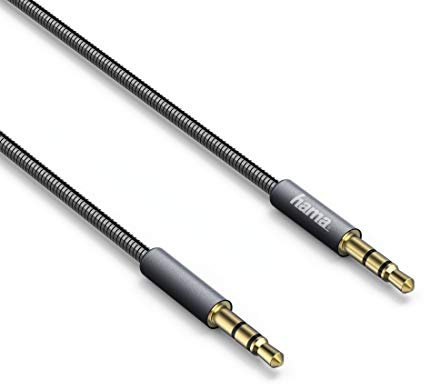Hama 0,75 m, 3,5 mm, 0,75 m, 3,5 mm, 3,5 mm, anthrazitfarbenes Audiokabel (3,5 mm, 3,5 mm, Stecker, 0,75 m, anthrazit)