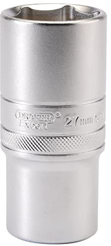 Draper 16657 1/2 Square Drive Hi-Torq 6 Point Deep Socket, 27mm Size, Blue