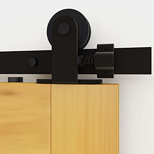 5FT/152cm Interior Sliding Barn Wood Door Hardware Closet Track Kit Single Door Set T Shape Hangers