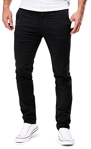 MERISH Chino Hosen Herrn Slim Fit Jogger Hose Stretch Neu 401 (30-30, 401 Schwarz)