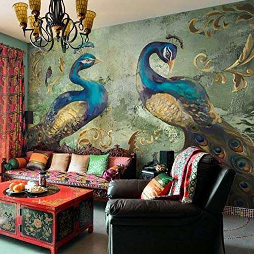 Fototapete Pfau Wandbilder Vliestapete Moderne Design Wanddeko Für Kinderzimmer Büro Flur 200CMx140CM