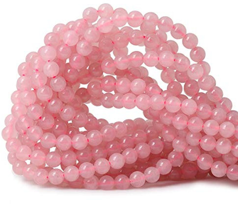 CHEAVIAN 60PCS 6mm Natural Rose Quartz Gemstone Round Loose Bead Pink Crystal for Jewelry Making 1 Strand 15