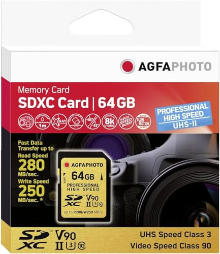 AgfaPhoto SDXC UHS II 64GB Professional High Speed U3 V90