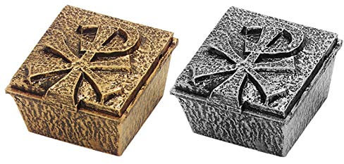 Henecka -Grabschmuck- Weihwasserbecken -Christusmonogramm- wählbar in Bronze pat. & Aluminium pat.; mit oder ohne Sockel (Weihwasserbecken Aluminium pat.)