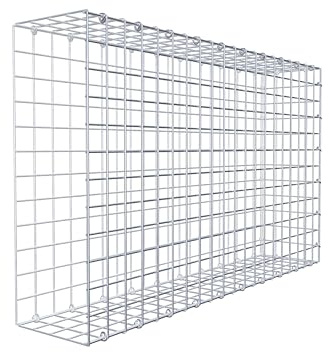 GABIONA Gabione zur Erweiterung (L x H x T cm: 100 × 60 × 20) – Steinkorb aus 4 mm Draht, C-Ring Verschluss mit Gratis-Zange – für Verlängerung in der Länge, ohne Stirngitter – Gabionenzaun