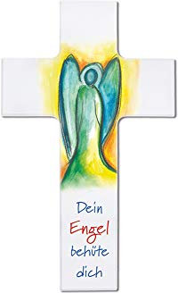 Fritz Cox Kinderkreuz 'Ein Engel behüte Dich' 20cm weiß