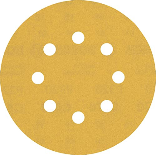 Bosch 5x EXPERT C470 Schleifblatt mit 8 Löchern (für Farbe auf Holz, Hartholz, Ø 125 mm, Körnung 320, Professional Zubehör Exzenterschleifer, Schwingschleifer)