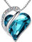 Leafael Infinity Love Herzanhänger-Kette für Damen – Geburtsstein Halskette mit Kristallen, rhodiniert, nickelfrei & hautfreundlich – Edler Damenschmuck mit 45 + 5 cm Kette und Karabinerverschluss