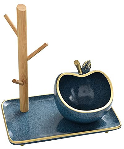 Bandeja Vaciabolsillos Madera Vaciabolsillos Decorativas, Originalidad Decoración del Hogar Resina Soporte De Manzana Clave Misceláneas Contenedor Estatua Regalo De Inauguración De La Casa