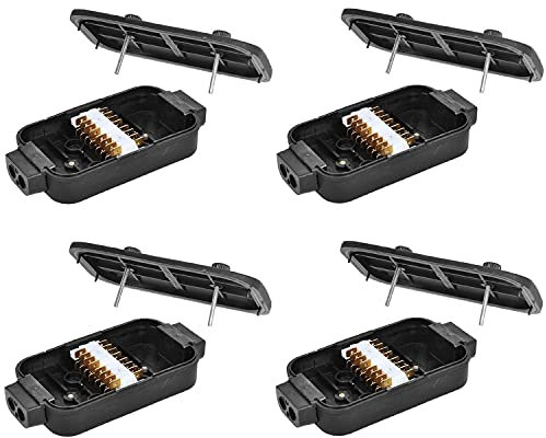 Preiswert&Gut 4X Verteilerdose 150x40x75 mm mit Schraubdeckel für 8x4-polige Steckerverbindung – spritzwassergeschützt Verteilerkasten Kabelanschlusskasten für KFZ als Sicherungskasten