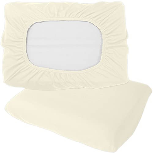 Nurtextil24 Nackenstützkissen Bezug 30x50cm 40x60cm Baumwolle Gesundheitskissen Überzug Universal Spannbezug Creme 30 x 50 cm