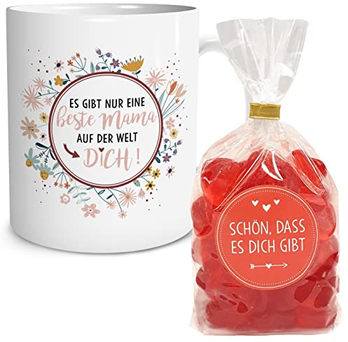 OWLBOOK® Geschenke für Mama zum Geburtstag | Mama Geburtstagsgeschenk für Mama | Mama Geschenk | Weihnachtsgeschenke für Mama | Nur eine beste Mama Tasse Fruchtgumi | Keramik 300 ml