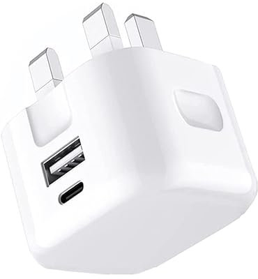 Dual USB Fast Charger Plug For Samsung Galaxy A17 A16 A26 A36 A56 S24 FE A14 A34 A54 A04S A15 A13 A25 S23 Ultra A35 A55 A07 A06 A12 A22 A52 A23 20W USB-A/USB-C Type C Plug Mains Phone Charger Adapter