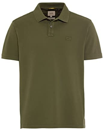 camel active Herren Piqué Poloshirt aus Reiner Baumwolle Olivgrün, Menswear-XL