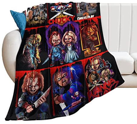 Chucky Flanelldecke, Klimaanlagen-Decke, Horror-Film, leicht, weich, Überwurfdecke für Couch, Bett, Sofa, 127 x 152,4 cm