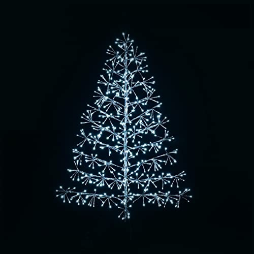 Premier Silver Twinkling Starburst tree 1.2M - White LEDS