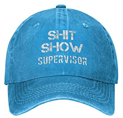 BOOBIE TRAP Shit Show Supervisor Hat Herren Baseball Cap Lustige Mütze, Blau, Einheitsgr��e