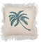Leinenkissen 60x60cm Palme mit Fransen