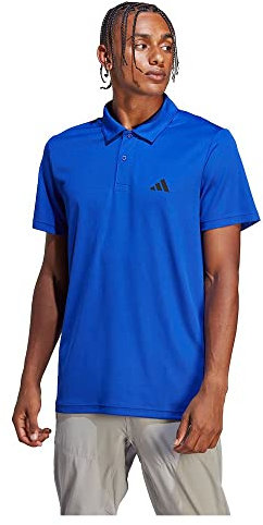 adidas Herren Train Essentials Training Polo Shirt, Lucid Blue/Black, XS
