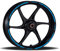 Adesivi Cerchioni Moto Set Completo per 2 Ruote 17 Pollici Strisce Cerchi Custom Vari Colori universale Mod.1 cod.RT001 (056 BLU LEGGERO)