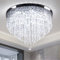 CXGLEAMING 19.7 Modern Chandelier LED Crystal Ceiling Light Fittings 5-Tier Raindrop Pendant Light Fitting Ceiling Flush Chandelier for Kitchen Living Room Bedroom Dining Hallway(17 Lights)
