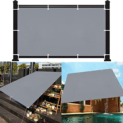 Sonnensegel Rechteckig Luftdurchlässig 2.4 x 3.6 m Reißfest Sonnenschutz Balkonsegel mit ÖSen und Kostenlosem Seil für Patio Hinterhof Rasengarten, Grau