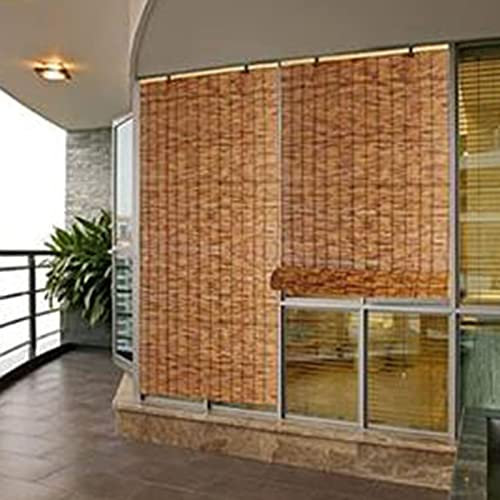 Bambusrollo Aussenrollos Wetterfest Schilf Vorhang Bambus Rollo DraußEn Sonnenschutzrollo Senkrecht AußEnrollo Natural Schilf Vorhang AußEnjalousien füR Fenster Terrasse Balkon Beschattung (Size : W9